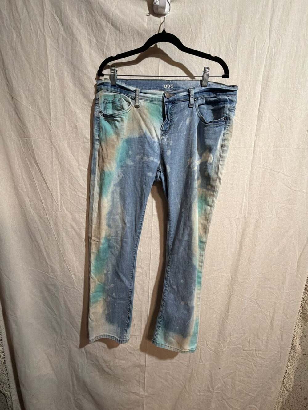 BDG Tie-Dye Acid Wash Slim Straight Leg Jeans